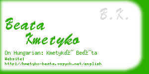 beata kmetyko business card